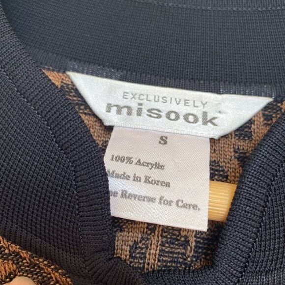 Exclusively Misook Black and Brown Cardigan Size Small - Picture 4 of 4